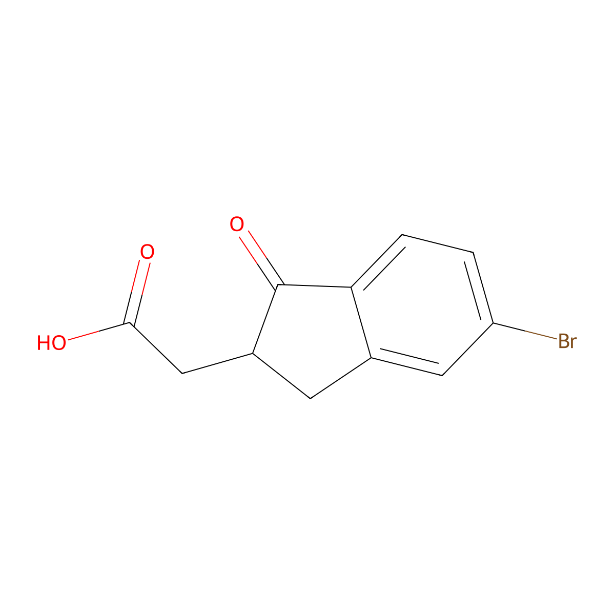 2-(5-bromo-1-oxo-2,3-dihydro-1H-inden-2-yl)acetic acid molecular structure, CAS 69099-73-6