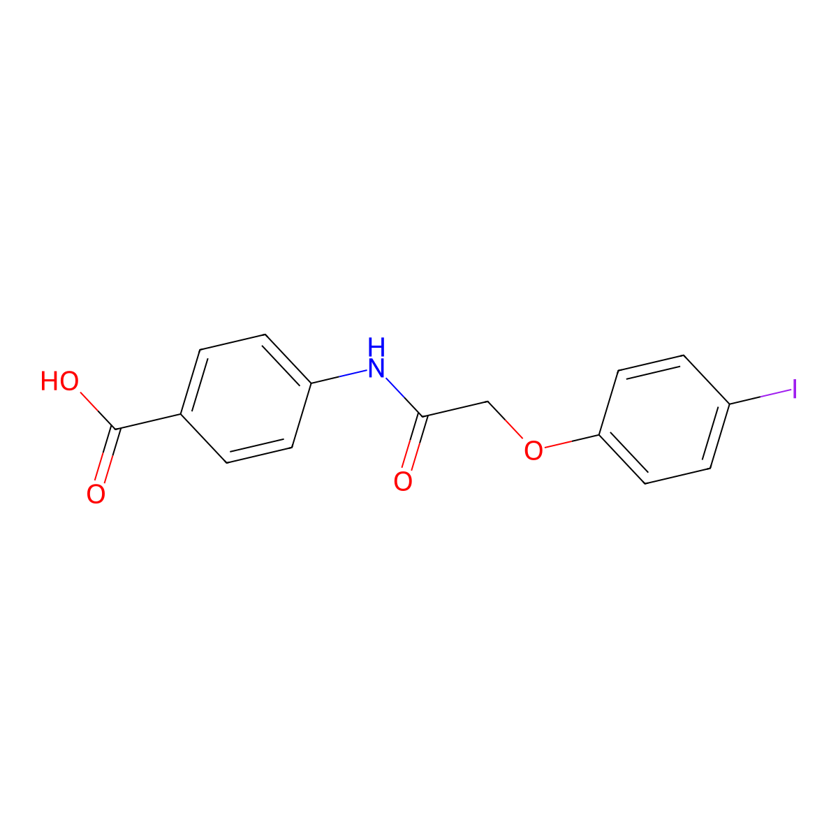 4-{[(4-Iodophenoxy)acetyl]amino}benzoic acid molecular structure, CAS 690990-01-3