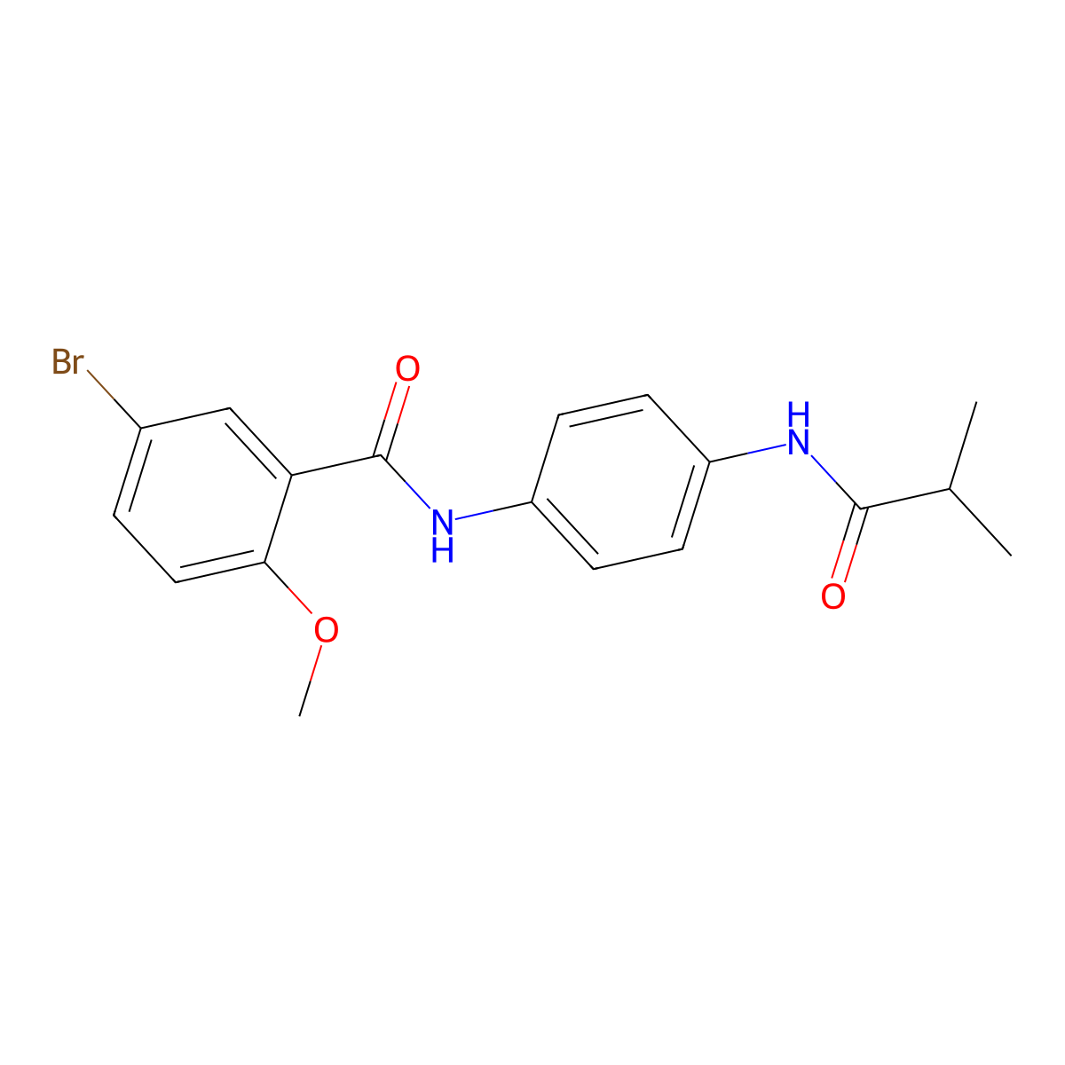 5-bromo-2-methoxy-N-[4-(2-methylpropanoylamino)phenyl]benzamide molecular structure, CAS 690990-15-9