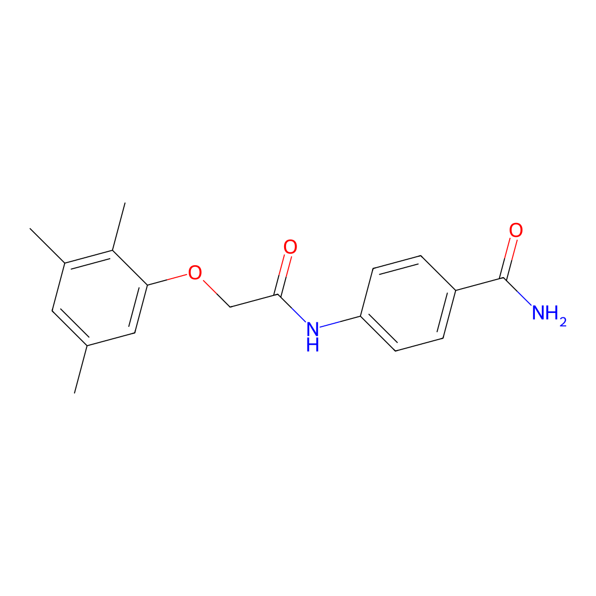 4-{[(2,3,5-Trimethylphenoxy)acetyl]amino}benzamide molecular structure, CAS 690990-16-0