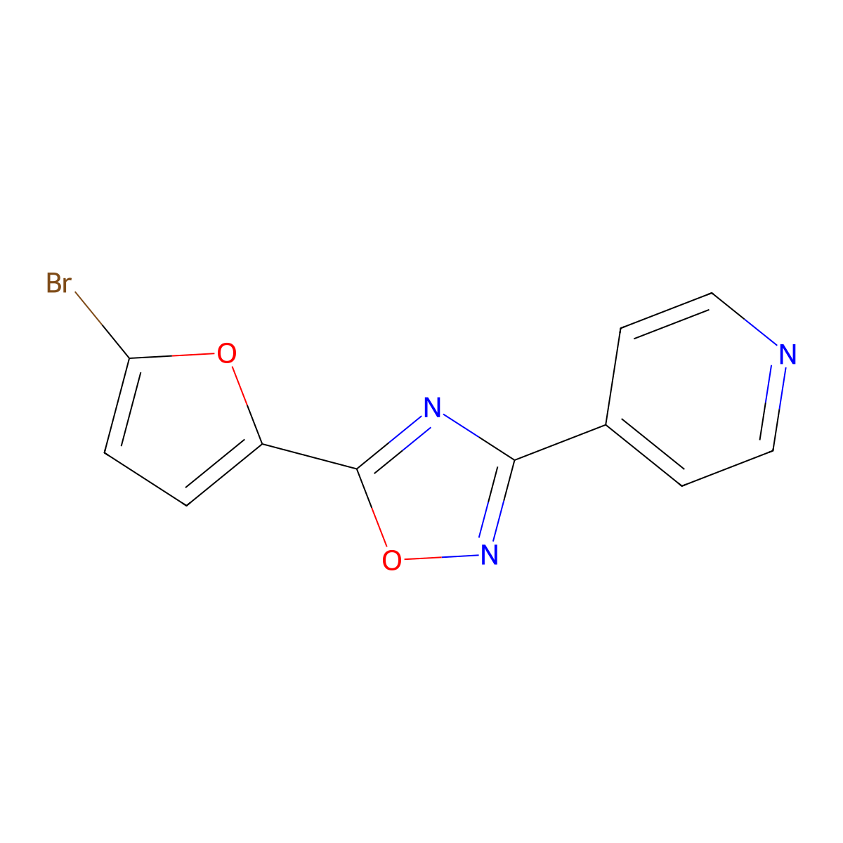4-[5-(5-Bromofuran-2-yl)-1,2,4-oxadiazol-3-yl]pyridine molecular structure, CAS 690990-22-8
