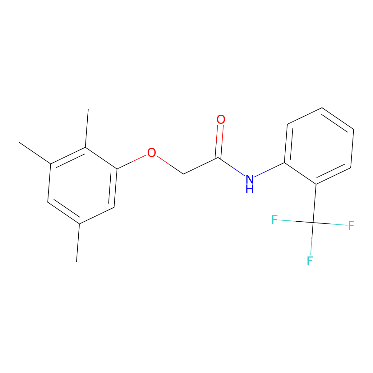 N-[2-(trifluoromethyl)phenyl]-2-(2,3,5-trimethylphenoxy)acetamide molecular structure, CAS 690990-31-9