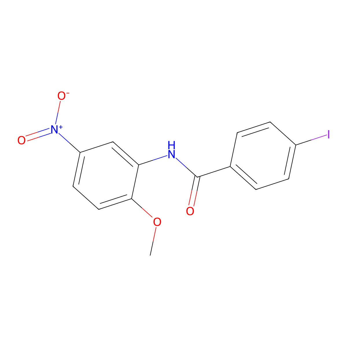 4-iodo-N-(2-methoxy-5-nitrophenyl)benzamide molecular structure, CAS 690990-54-6