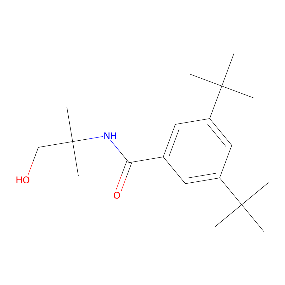 3,5-Di-tert-butyl-N-(2-hydroxy-1,1-dimethyl-ethyl)-benzamide molecular structure, CAS 690990-62-6