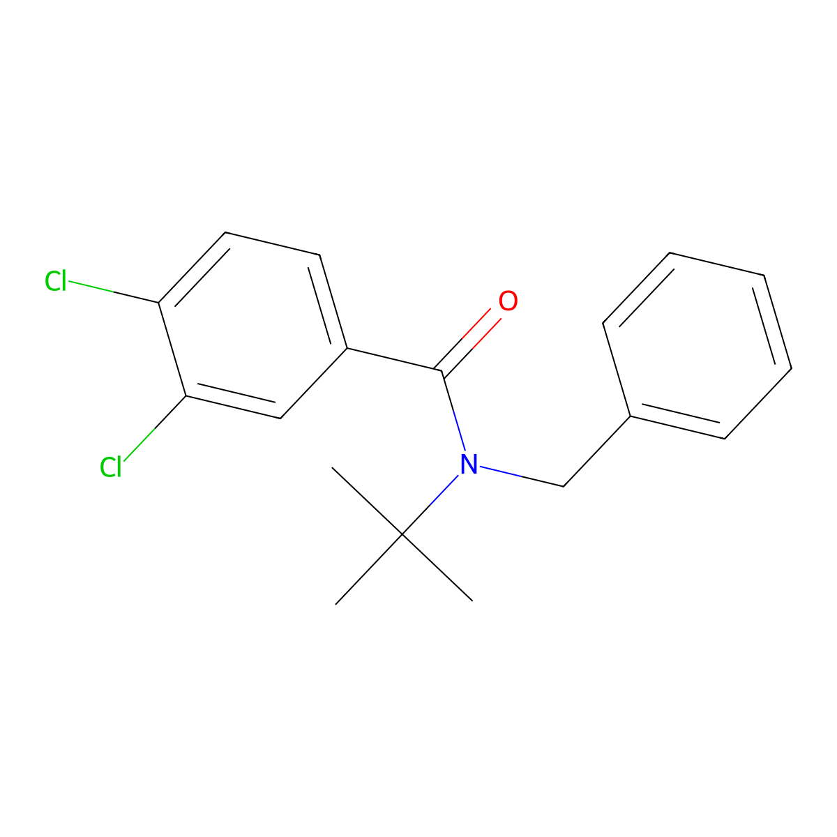 N-benzyl-N-tert-butyl-3,4-dichlorobenzamide molecular structure, CAS 690990-64-8