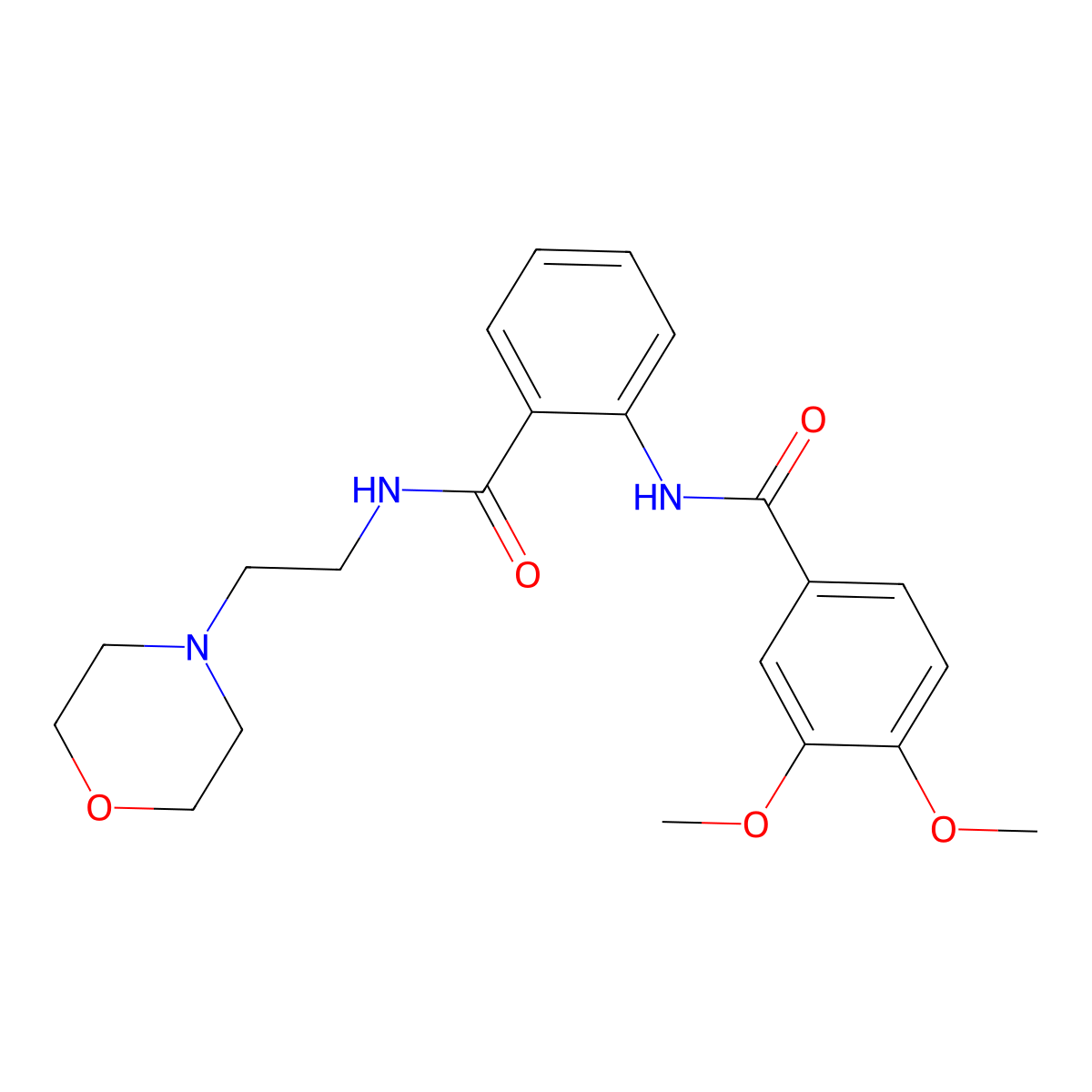 3,4-dimethoxy-N-[2-({[2-(4-morpholinyl)ethyl]amino}carbonyl)phenyl]benzamide molecular structure, CAS 690990-68-2
