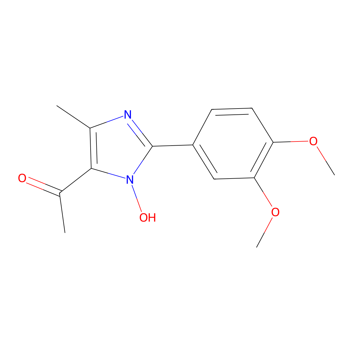 1-[2-(3,4-dimethoxyphenyl)-1-hydroxy-4-methyl-1H-imidazol-5-yl]ethanone molecular structure, CAS 690990-76-2