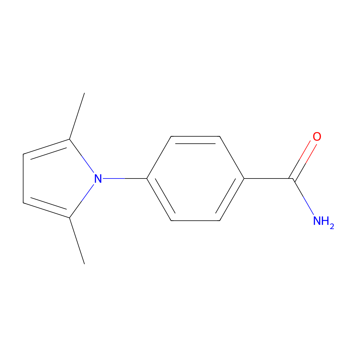 4-(2,5-dimethyl-1H-pyrrol-1-yl)benzamide molecular structure, CAS 690990-79-5