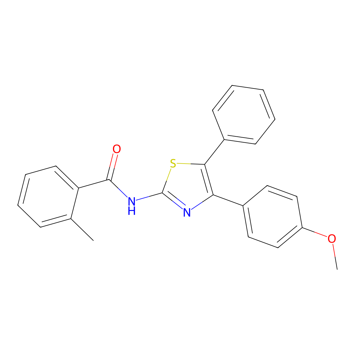 N-[4-(4-methoxyphenyl)-5-phenyl-1,3-thiazol-2-yl]-2-methylbenzamide molecular structure, CAS 690990-93-3
