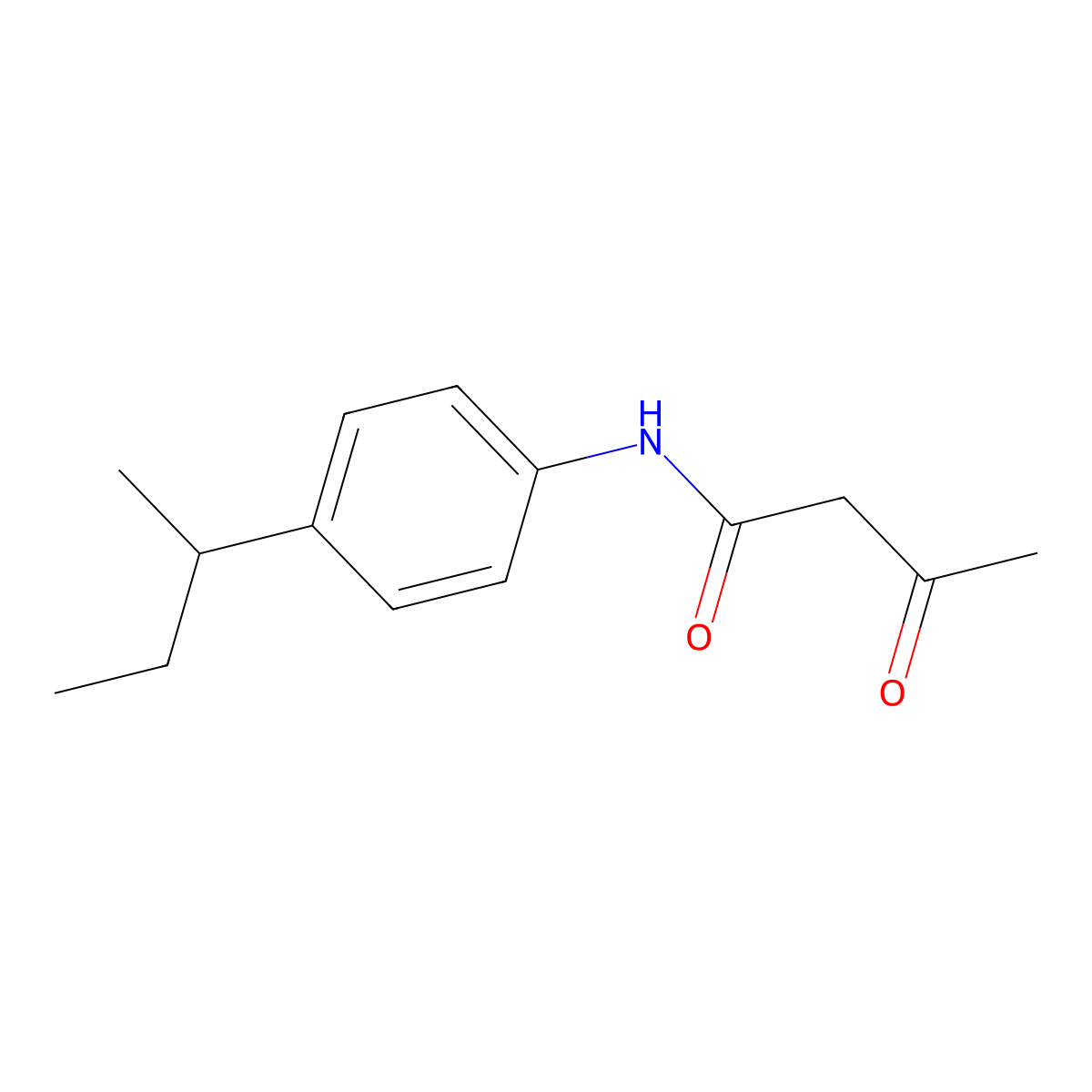N-(4-sec-butylphenyl)-3-oxobutanamide molecular structure, CAS 690991-18-5
