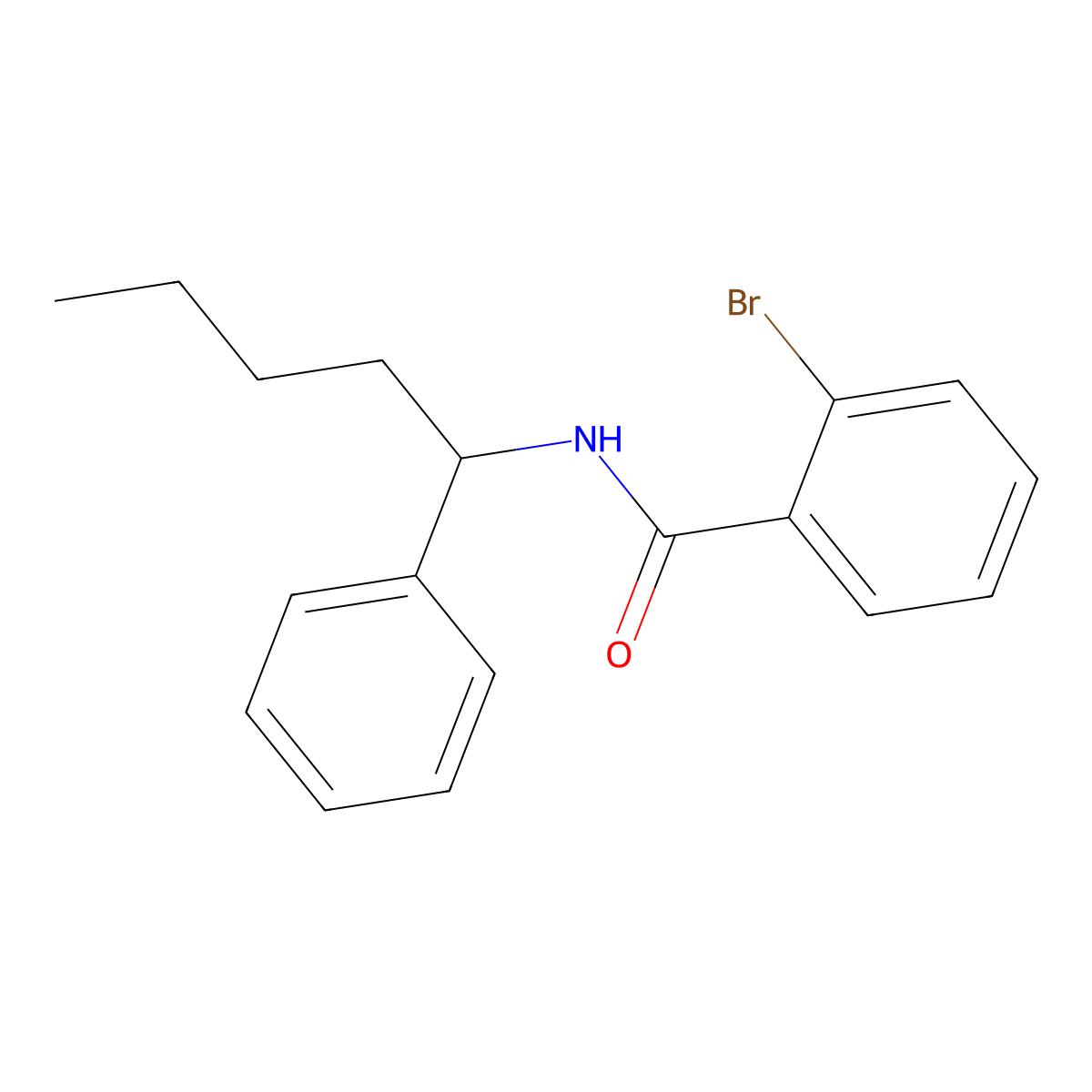 2-bromo-N-(1-phenylpentyl)benzamide molecular structure, CAS 690991-19-6