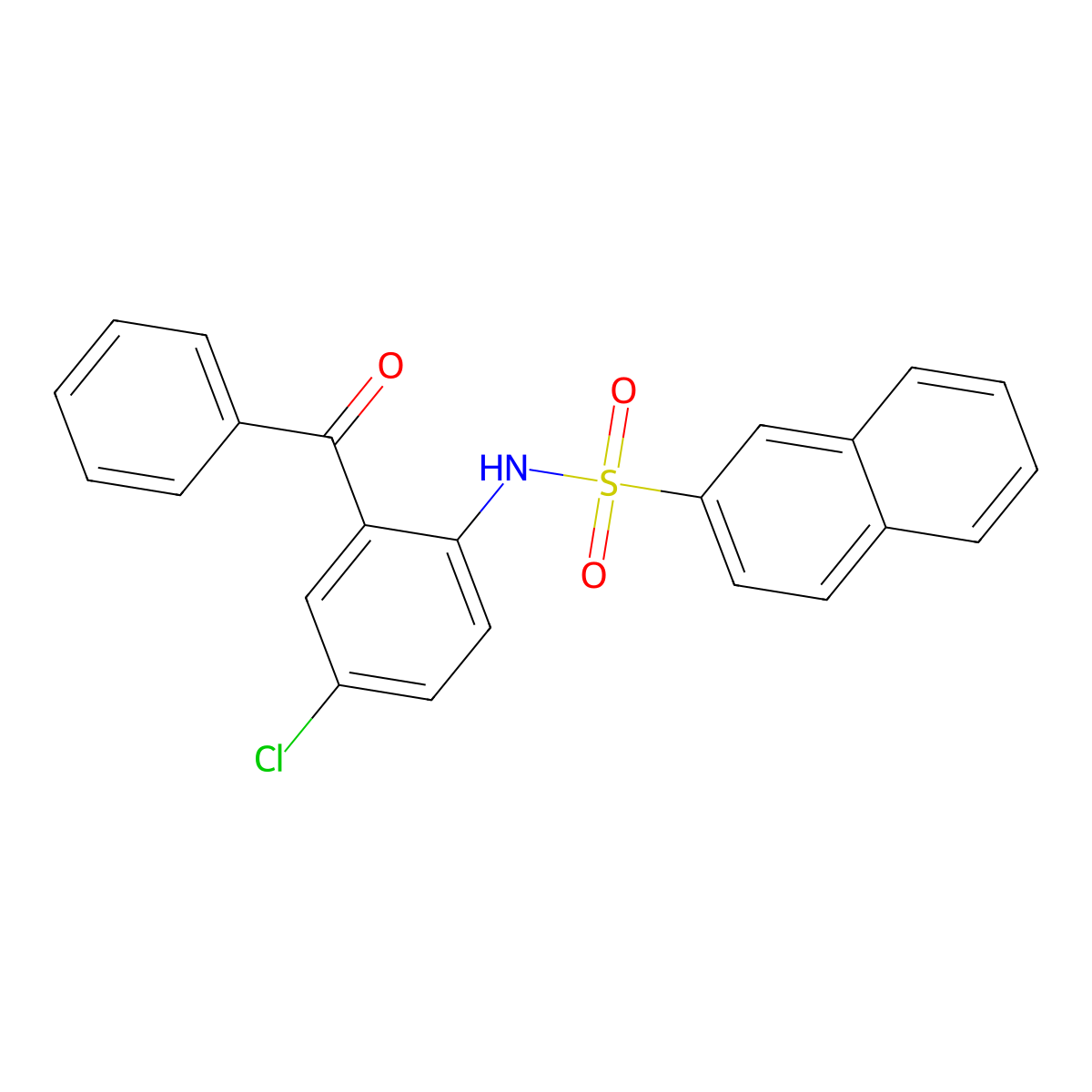 N-(2-benzoyl-4-chlorophenyl)naphthalene-2-sulfonamide molecular structure, CAS 690991-51-6