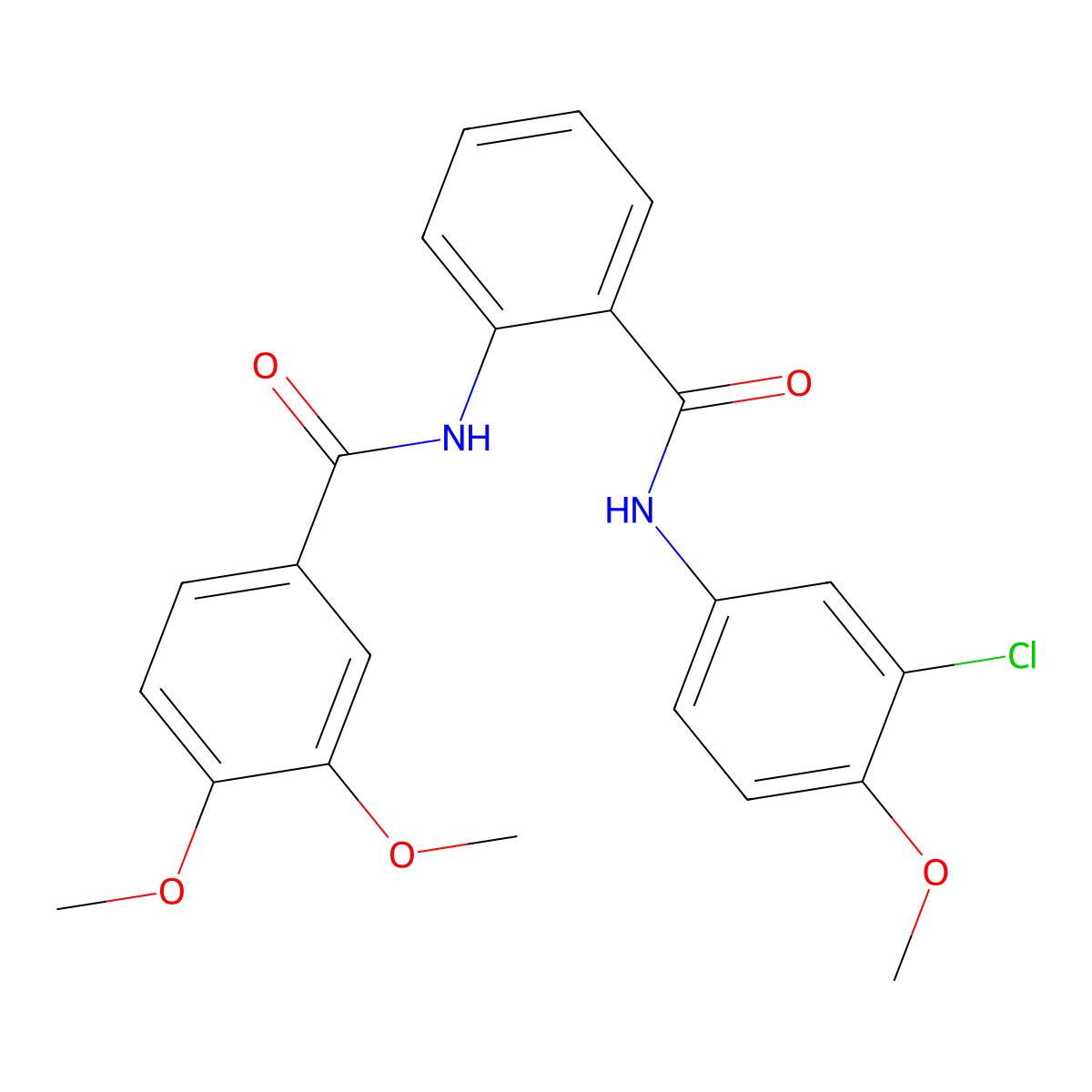 N-[2-[(3-chloro-4-methoxyphenyl)carbamoyl]phenyl]-3,4-dimethoxybenzamide molecular structure, CAS 690991-55-0