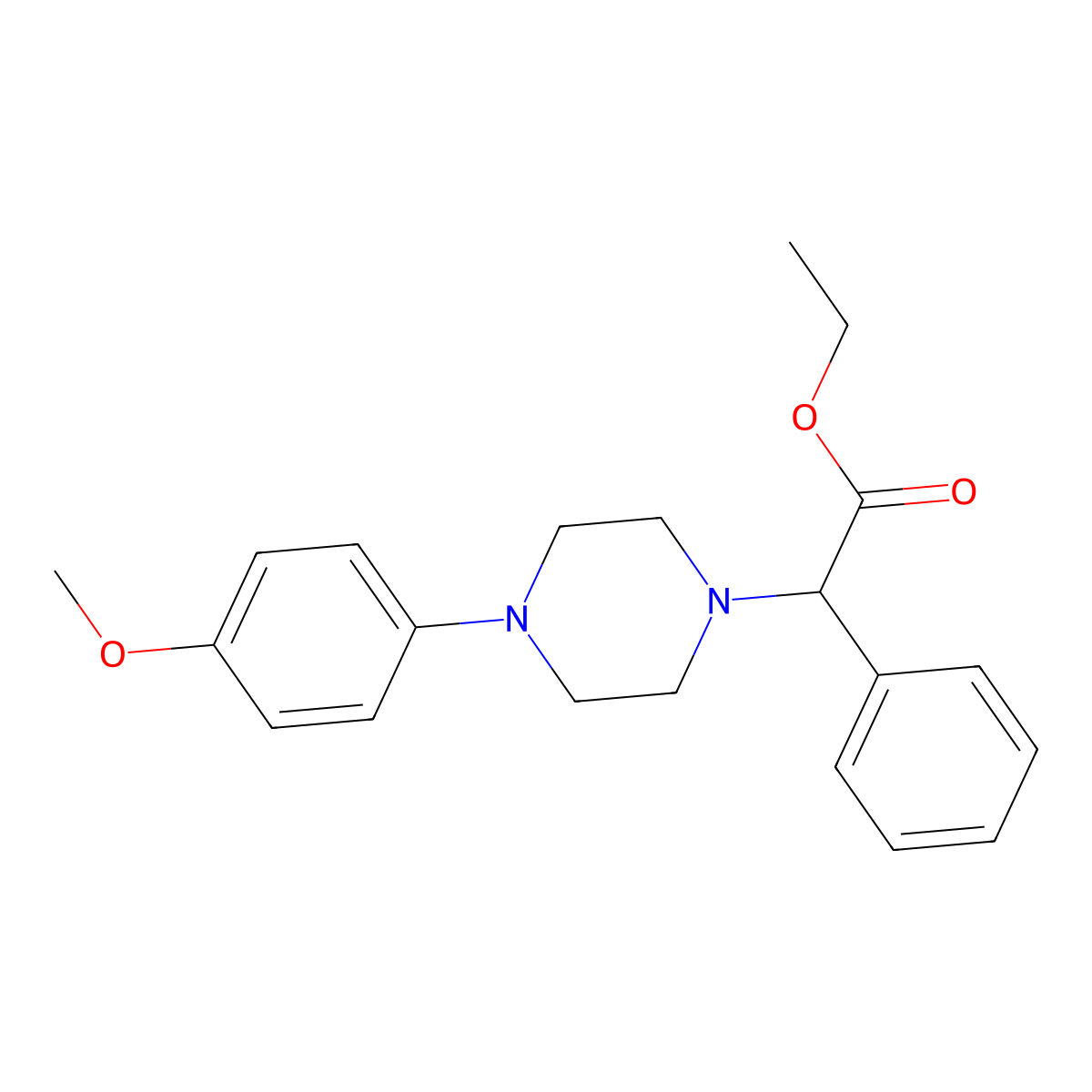 Ethyl 2-[4-(4-methoxyphenyl)piperazin-1-yl]-2-phenylacetate molecular structure, CAS 690991-57-2