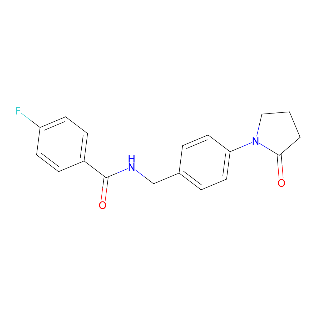 4-fluoro-N-[[4-(2-oxopyrrolidin-1-yl)phenyl]methyl]benzamide molecular structure, CAS 690991-63-0
