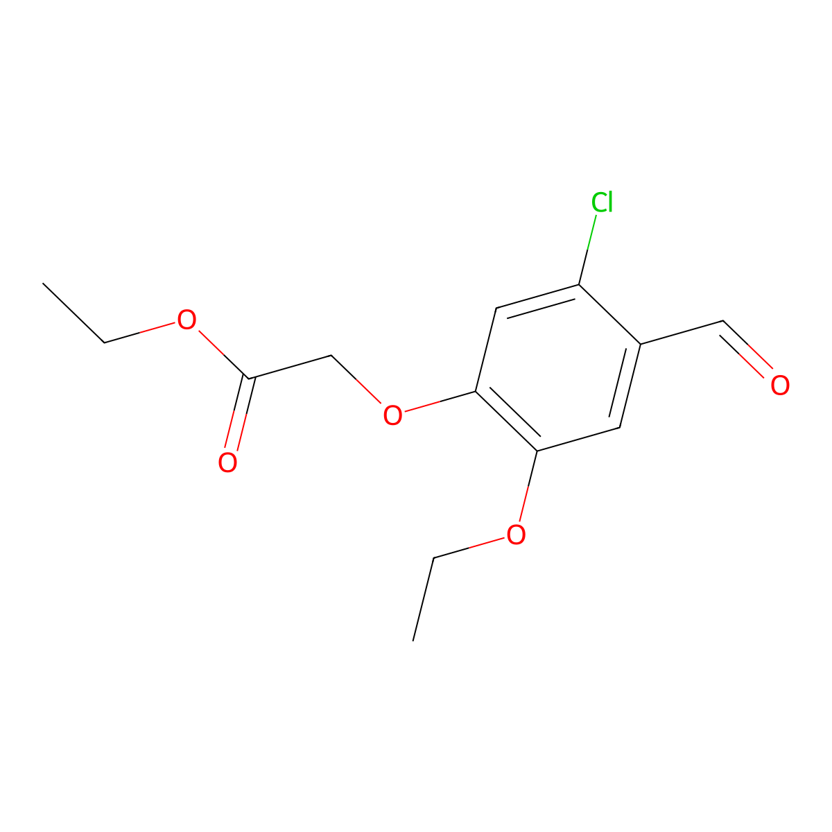 Ethyl 2-(5-chloro-2-ethoxy-4-formylphenoxy)acetate molecular structure, CAS 690992-01-9