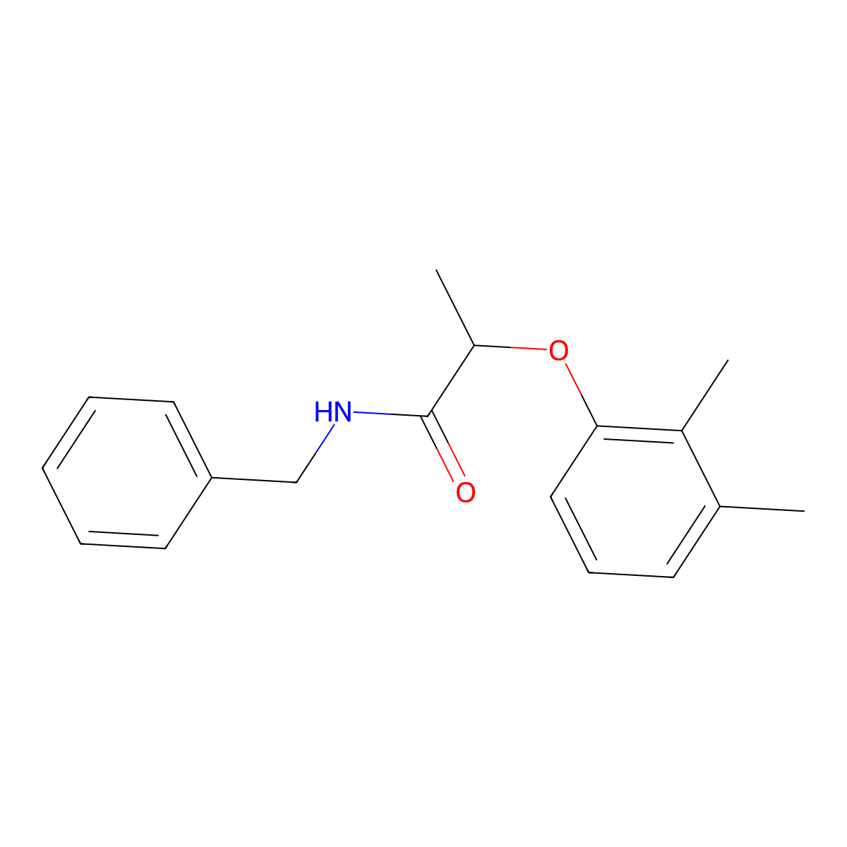 N-benzyl-2-(2,3-dimethylphenoxy)propanamide molecular structure, CAS 690992-18-8
