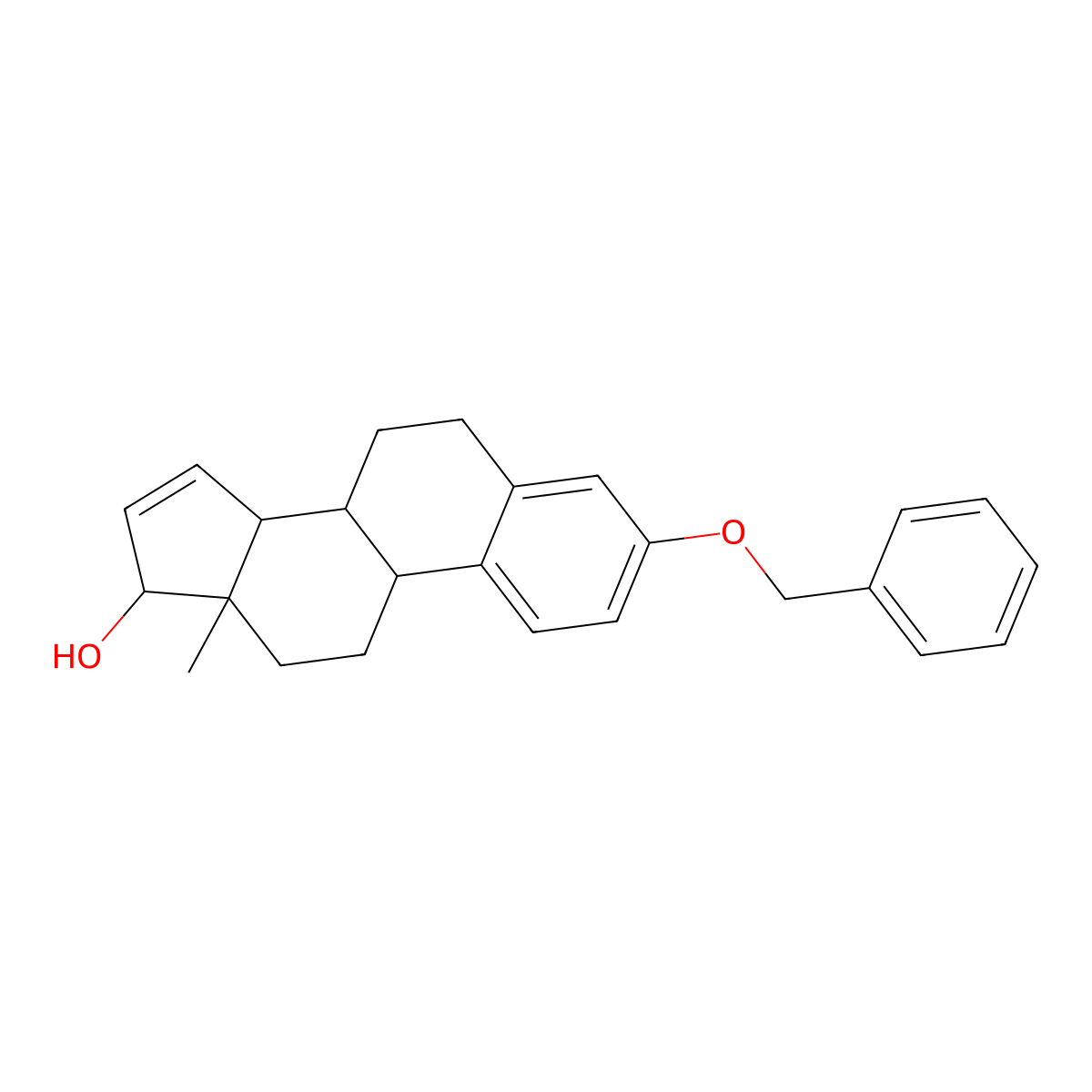 13-Methyl-3-phenylmethoxy-6,7,8,9,11,12,14,17-octahydrocyclopenta[a]phenanthren-17-ol molecular structure, CAS 690996-26-0