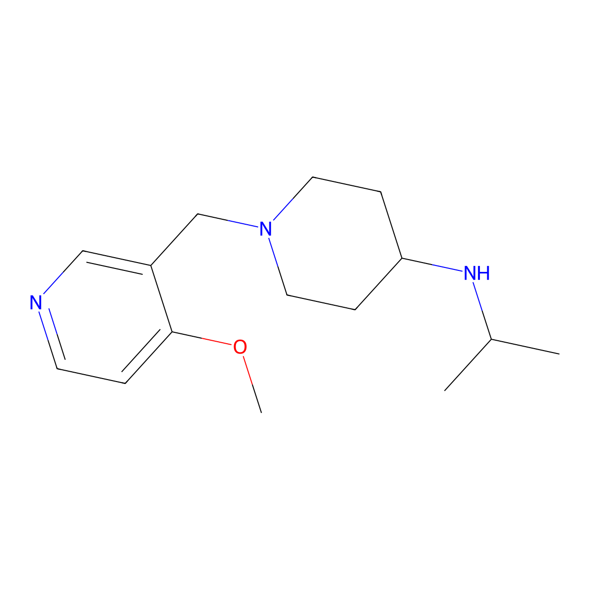 N-isopropyl-1-((4-methoxypyridin-3-yl)methyl)piperidin-4-amine molecular structure, CAS 690998-87-9