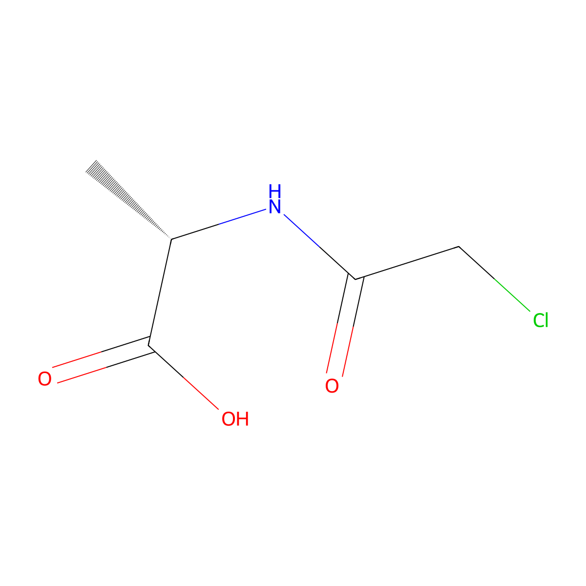 (2S)-2-[(2-chloroacetyl)amino]propanoic acid molecular structure, CAS 691-80-5
