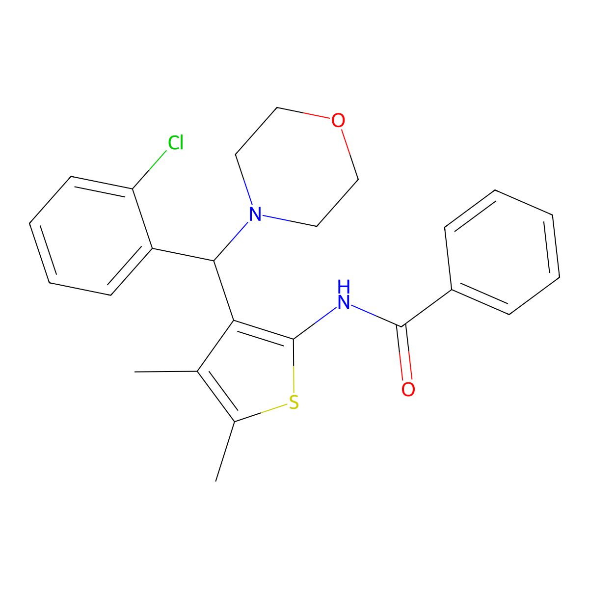 N-{3-[(2-chlorophenyl)morpholin-4-ylmethyl]-4,5-dimethyl(2-thienyl)}benzamide molecular structure, CAS 6910-98-1
