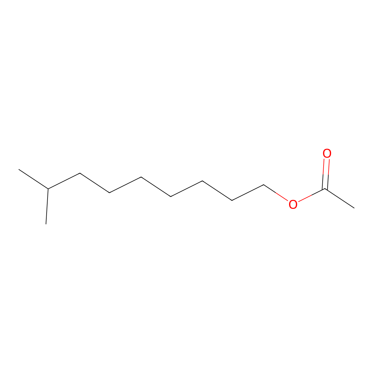 Acetic acid, isodecyl ester molecular structure, CAS 69103-24-8