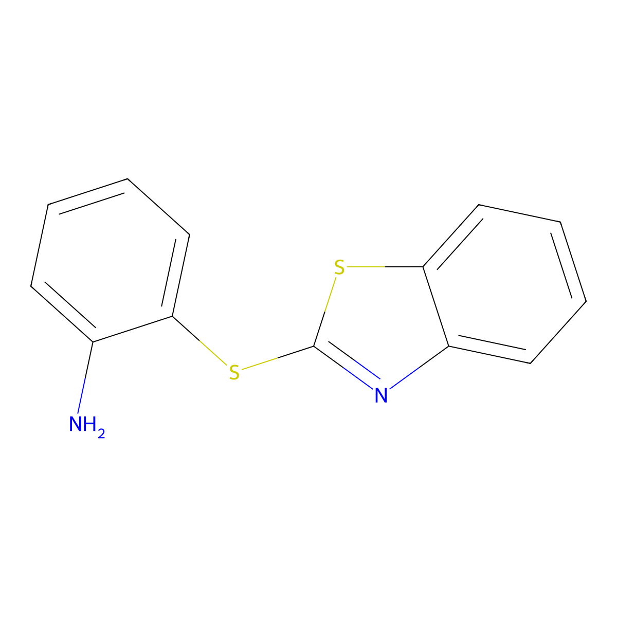 2-(1,3-Benzothiazol-2-ylsulfanyl)aniline molecular structure, CAS 69104-74-1