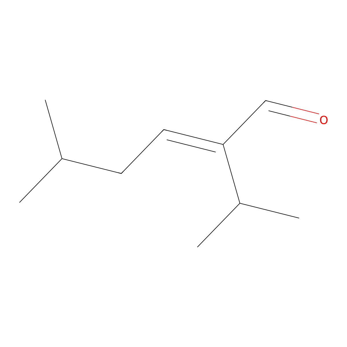 2-Isopropyl-5-methyl-hex-2-enal, (2E)- molecular structure, CAS 69104-96-7