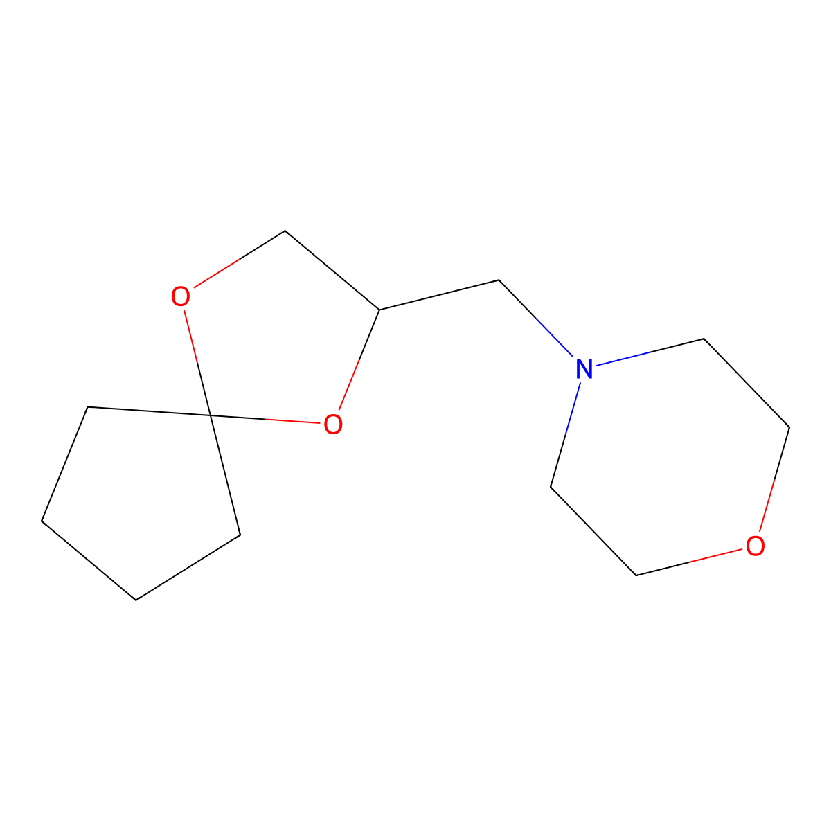 4-(1,4-Dioxaspiro[4.4]non-2-ylmethyl)morpholine molecular structure, CAS 69110-34-5
