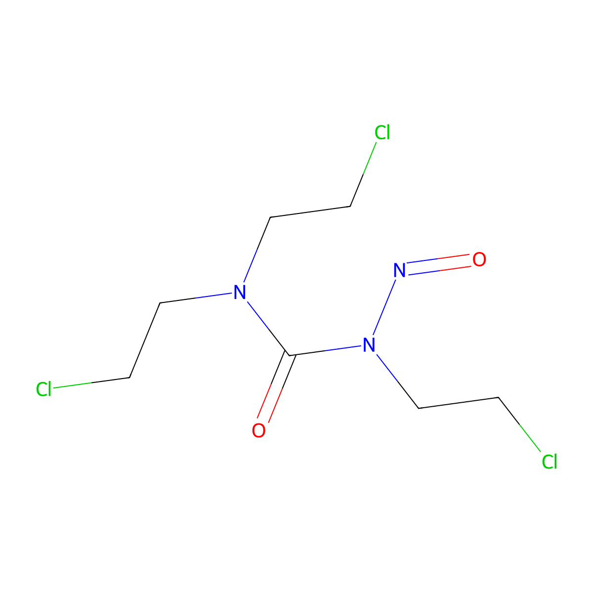 Urea, 1-nitroso-1,3,3-tris(2-chloroethyl)- molecular structure, CAS 69113-01-5