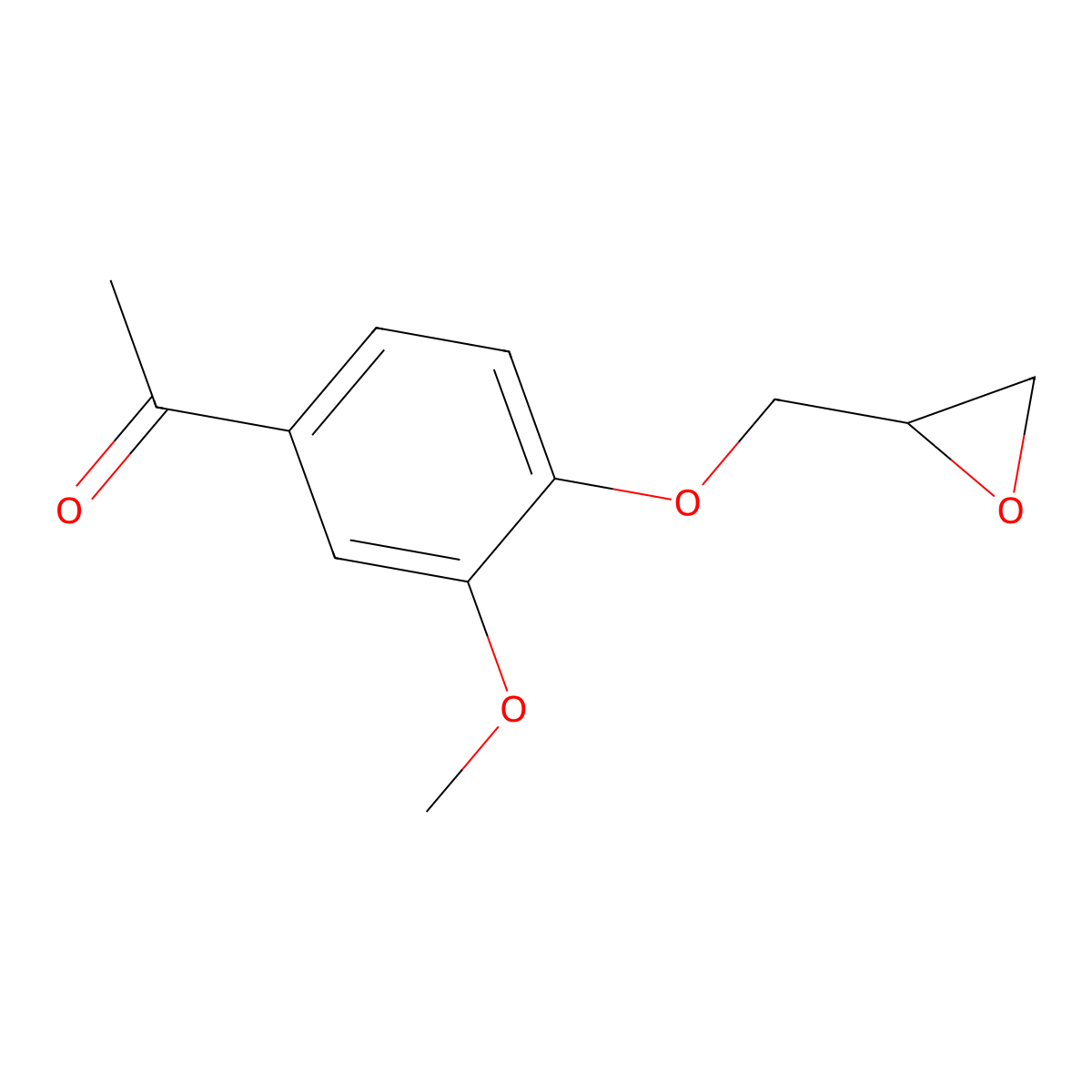 1-{3-Methoxy-4-[(oxiran-2-yl)methoxy]phenyl}ethan-1-one molecular structure, CAS 69114-02-9