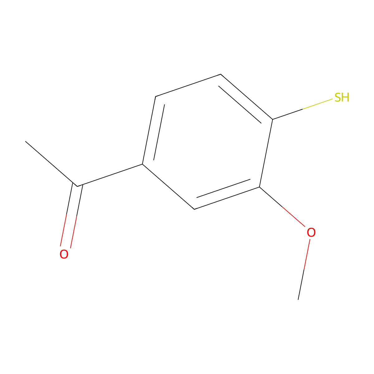 1-(3-Methoxy-4-sulfanylphenyl)ethan-1-one molecular structure, CAS 69114-75-6