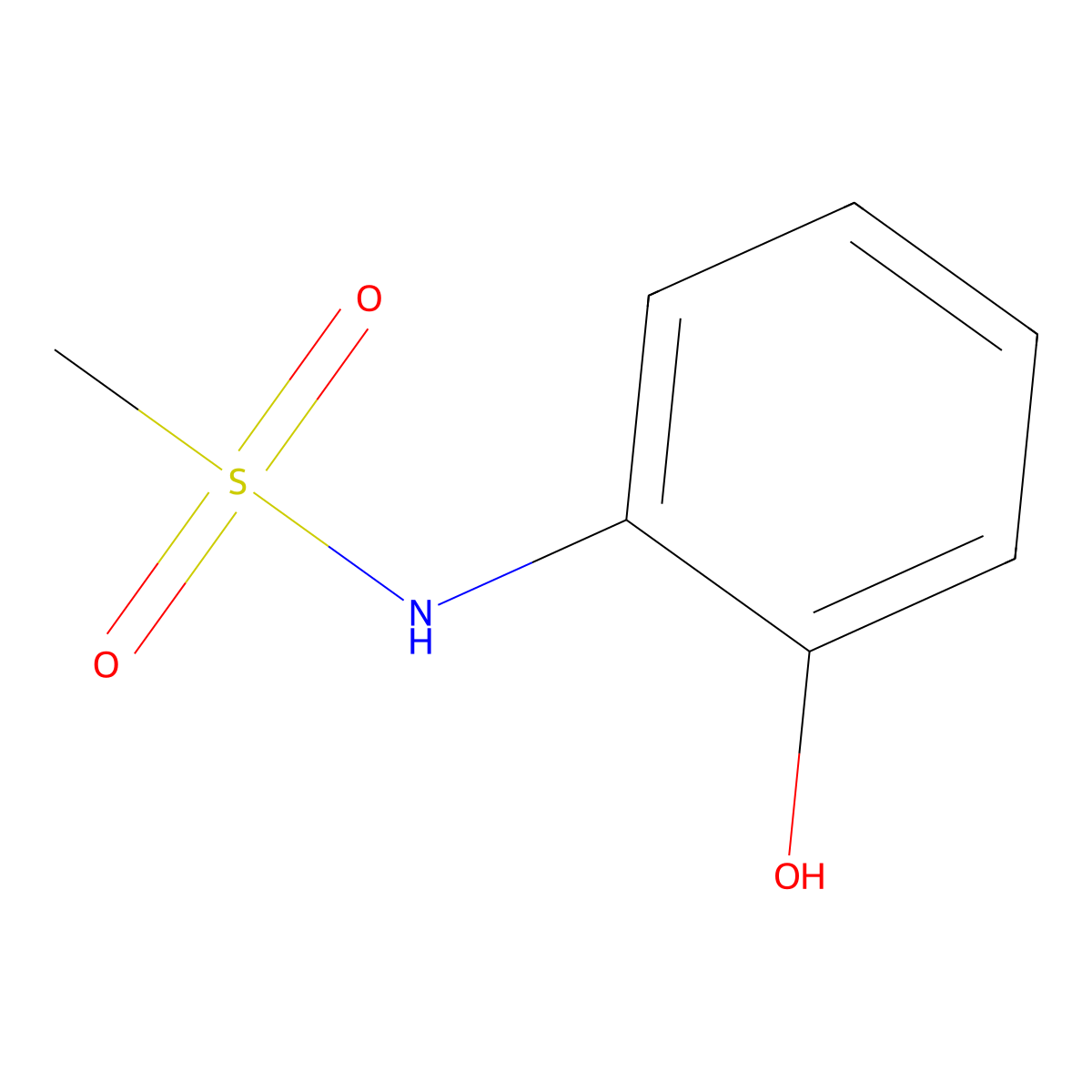 N-(2-hydroxyphenyl)methanesulfonamide molecular structure, CAS 6912-38-5