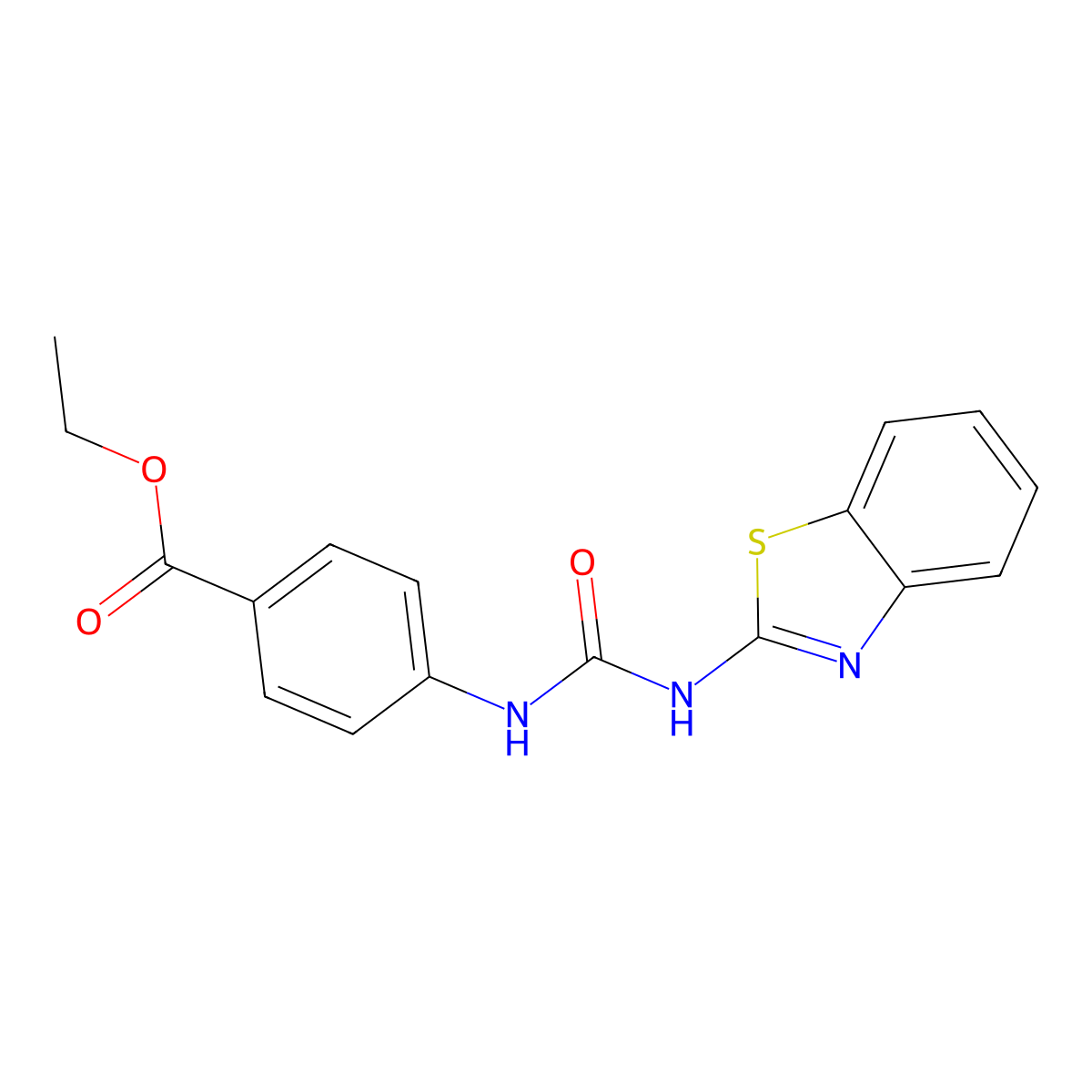Ethyl 4-{[(1,3-benzothiazol-2-yl)carbamoyl]amino}benzoate molecular structure, CAS 69123-51-9