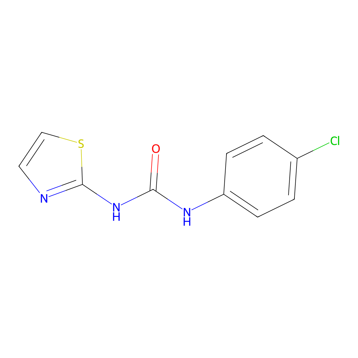 1-(4-Chloro-phenyl)-3-thiazol-2-yl-urea molecular structure, CAS 69123-55-3