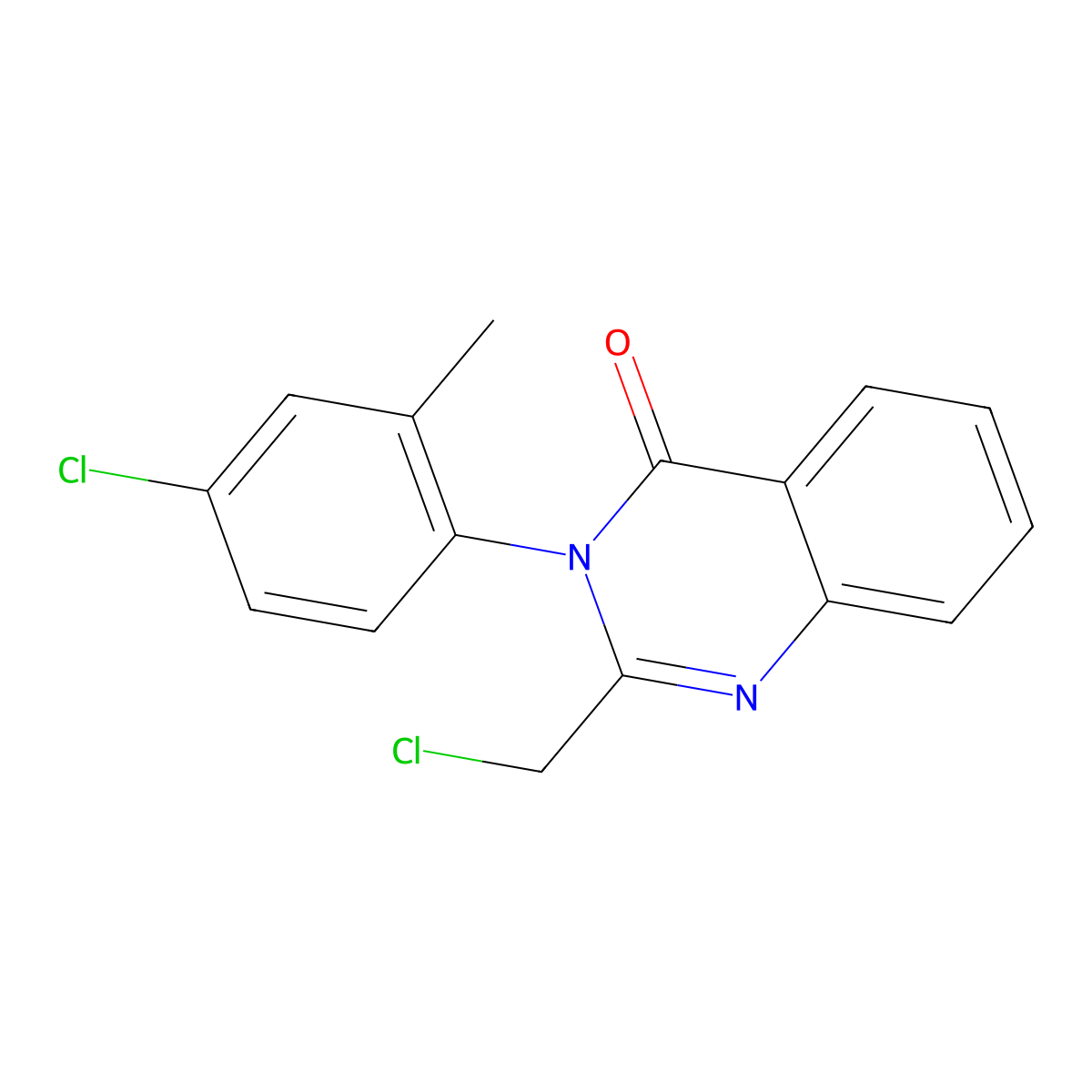 2-(chloromethyl)-3-(4-chloro-2-methylphenyl)-4(3H)-quinazolinone molecular structure, CAS 69123-64-4