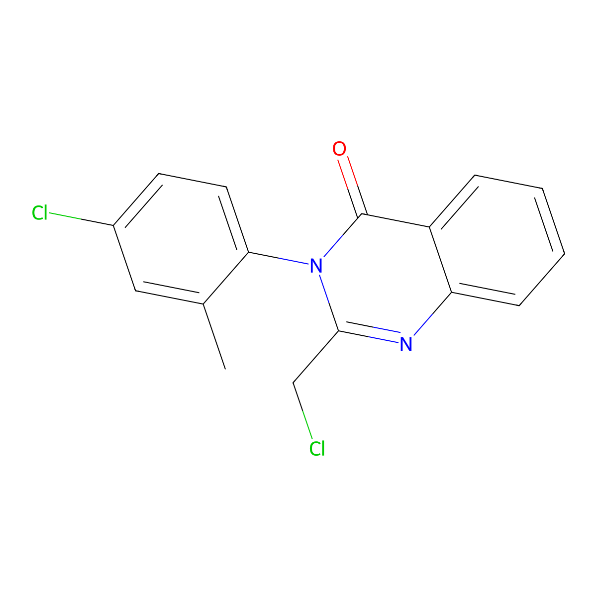 2-(chloromethyl)-3-(4-chloro-2-methylphenyl)-4(3H)-quinazolinone molecular structure, CAS 69123-64-4