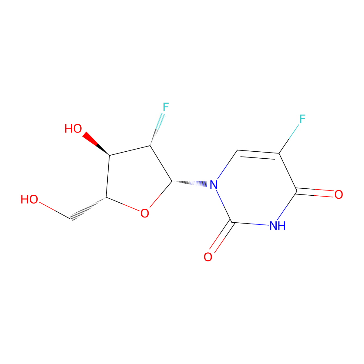2',5-Difluoro-2'-deoxy-1-arabinosyluracil molecular structure, CAS 69123-95-1