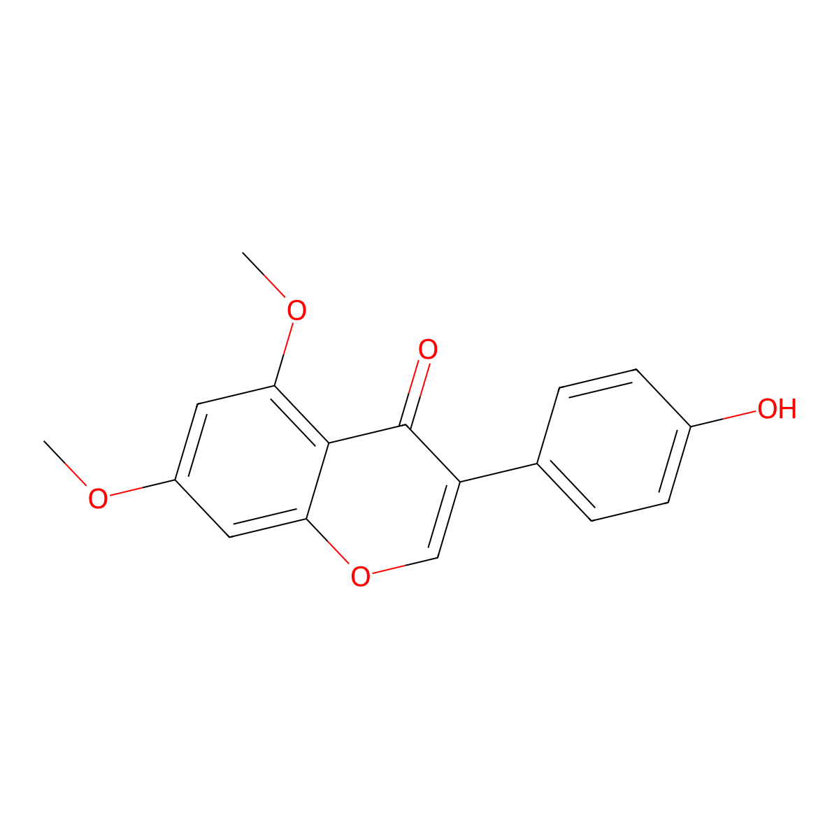 3-(4-hydroxyphenyl)-5,7-dimethoxy-4H-chromen-4-one molecular structure, CAS 69127-80-6