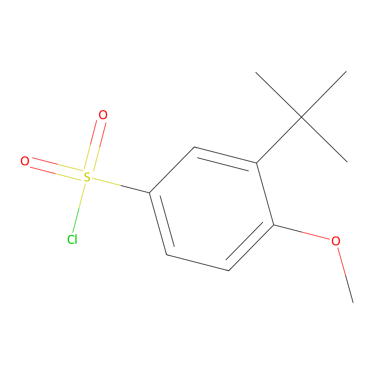 3-tert-Butyl-4-methoxy-benzenesulfonyl chloride molecular structure, CAS 69129-42-6