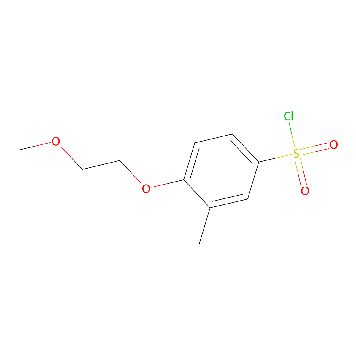 4-(2-Methoxyethoxy)-3-methylbenzene-1-sulfonyl chloride molecular structure, CAS 69129-46-0