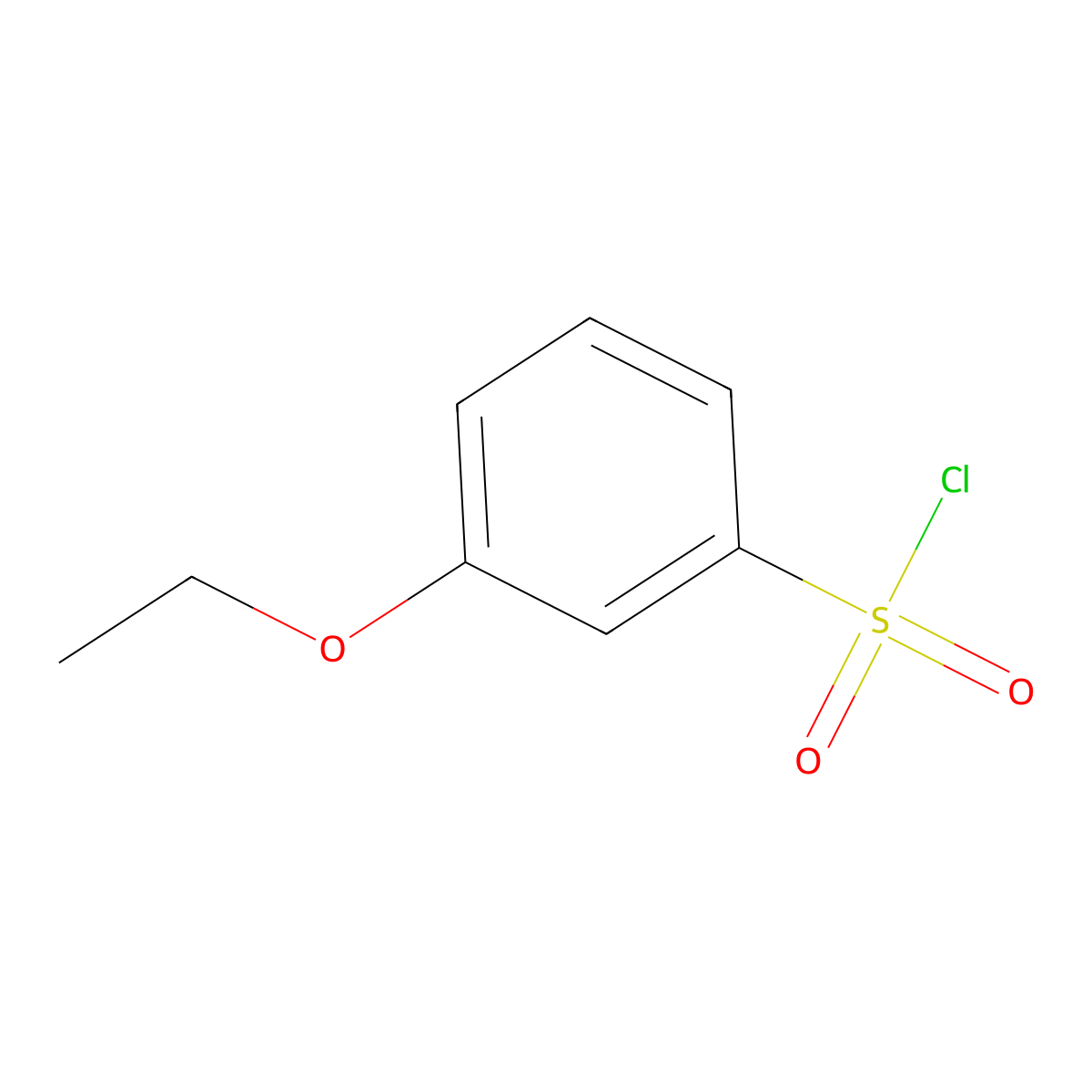 3-Ethoxybenzene-1-sulfonyl chloride molecular structure, CAS 69129-60-8