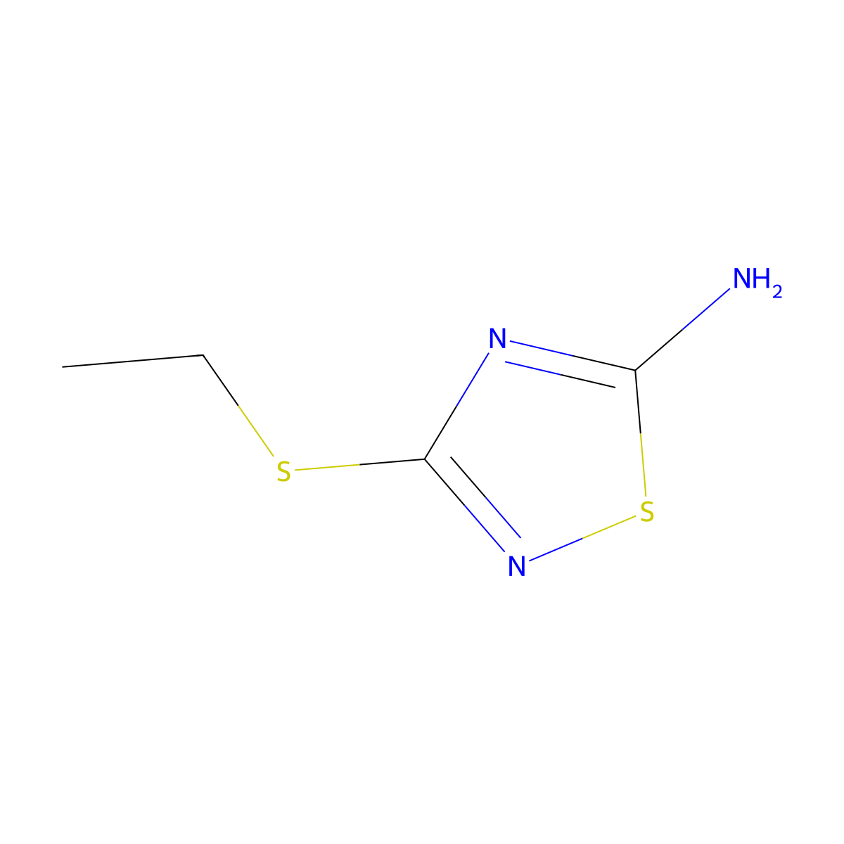 3-(Ethylthio)-1,2,4-thiadiazol-5-amine molecular structure, CAS 6913-14-0