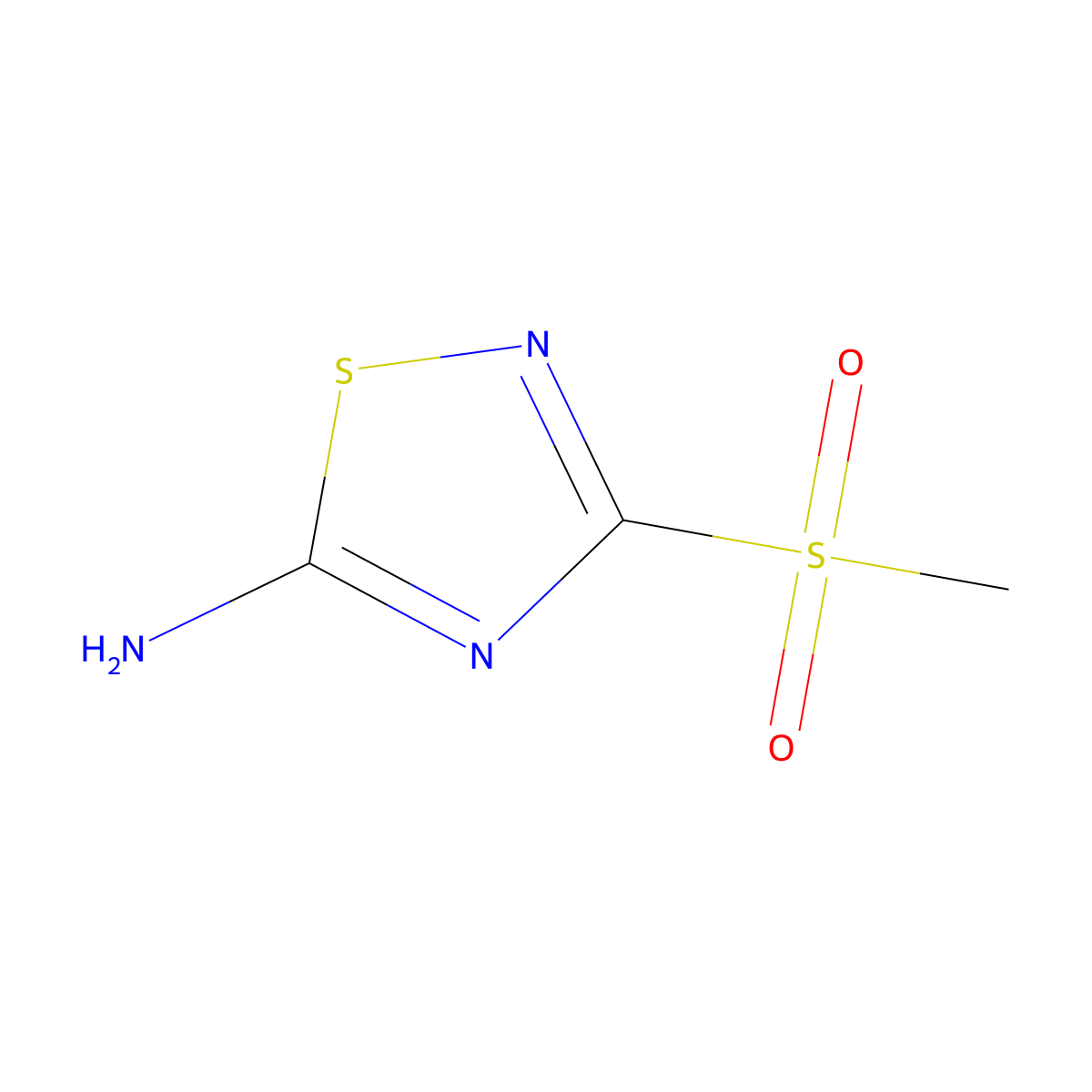 3-(Methylsulfonyl)-1,2,4-thiadiazol-5-amine molecular structure, CAS 6913-19-5