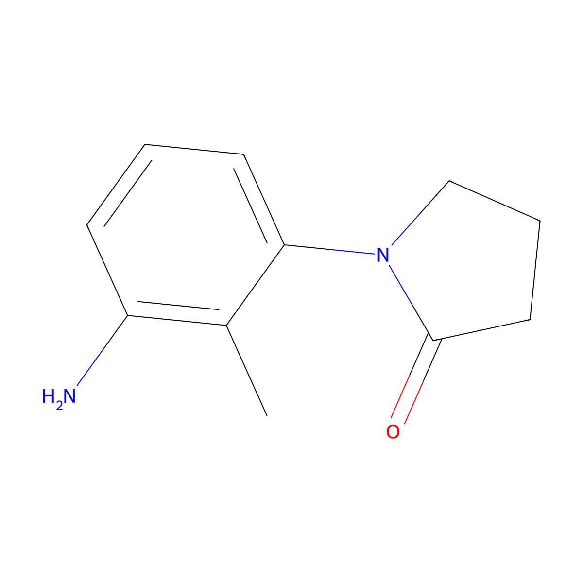 1-(3-Amino-2-methylphenyl)pyrrolidin-2-one molecular structure, CAS 69131-43-7