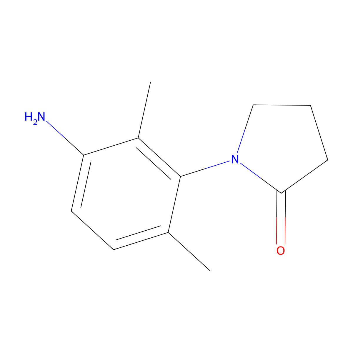 1-(3-Amino-2,6-dimethylphenyl)pyrrolidin-2-one molecular structure, CAS 69131-45-9