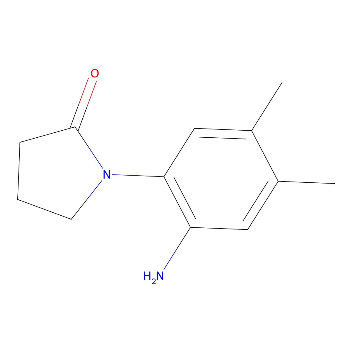 1-(2-Amino-4,5-dimethylphenyl)pyrrolidin-2-one molecular structure, CAS 69131-47-1