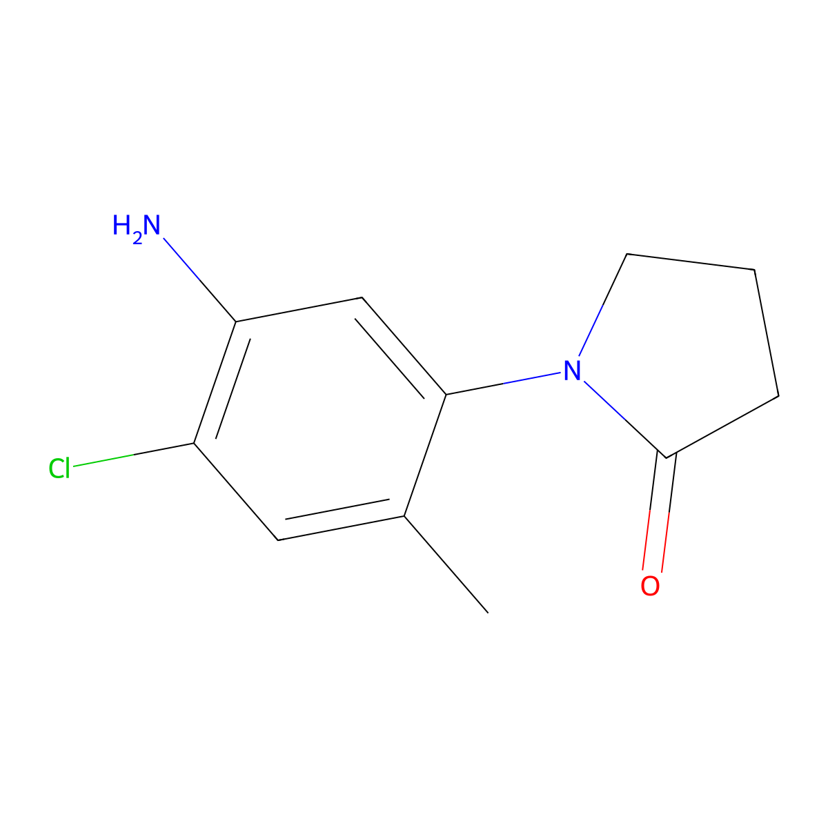 1-(5-Amino-4-chloro-2-methylphenyl)pyrrolidin-2-one molecular structure, CAS 69131-54-0