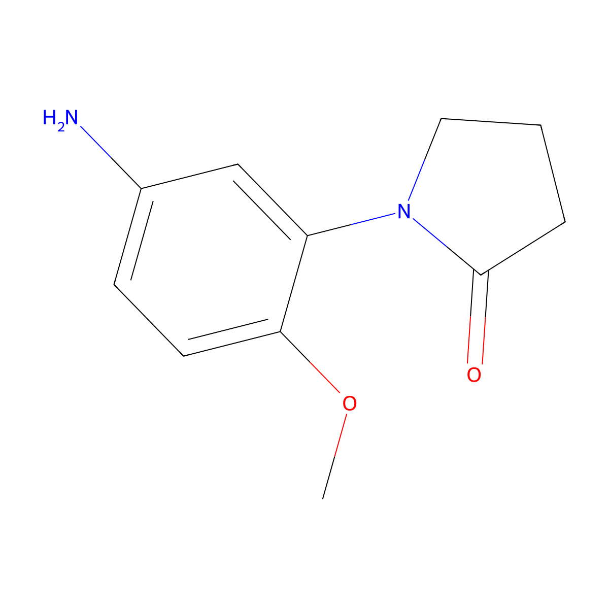 1-(5-Amino-2-methoxyphenyl)pyrrolidin-2-one molecular structure, CAS 69131-58-4