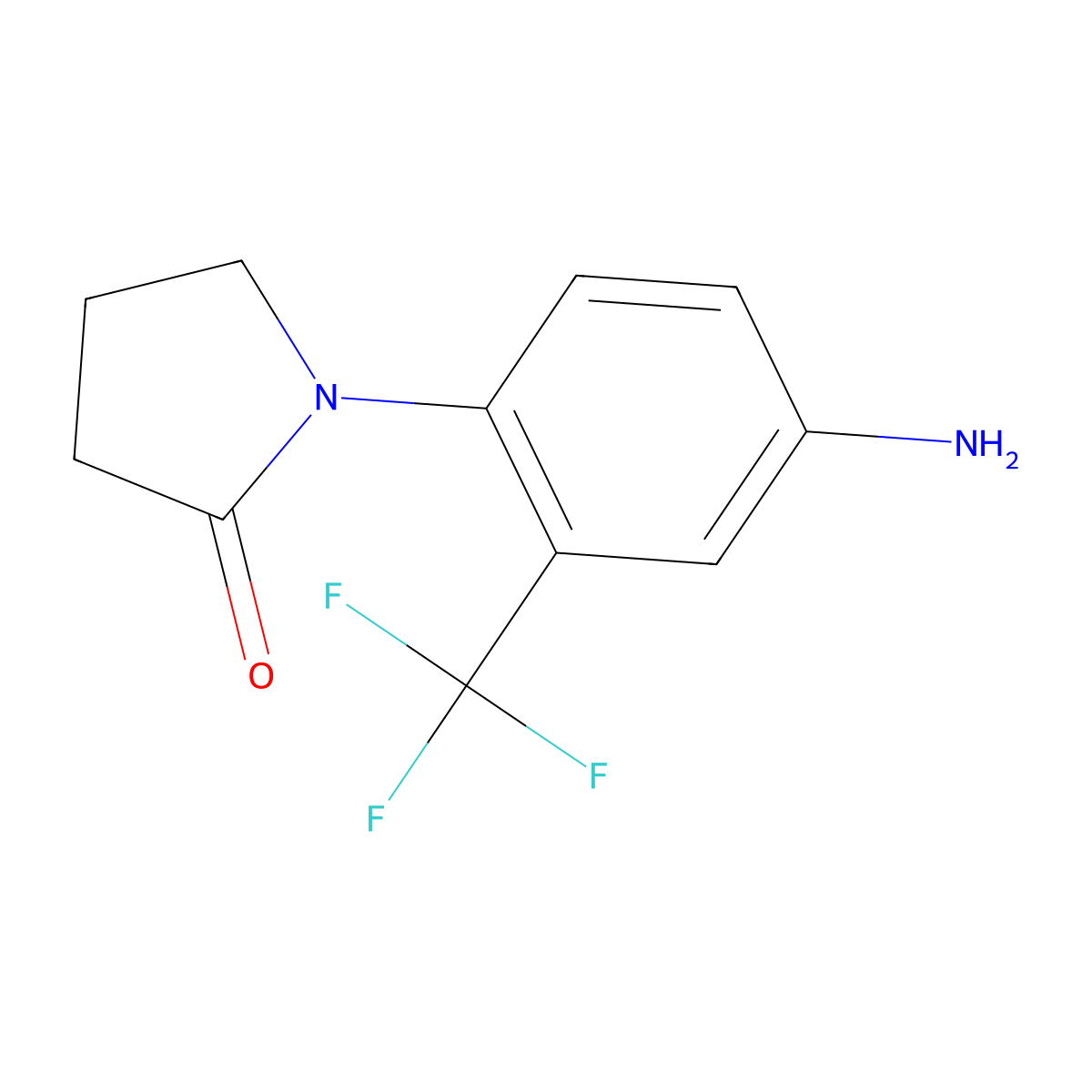 1-[4-Amino-2-(trifluoromethyl)phenyl]-2-pyrrolidinone molecular structure, CAS 69131-62-0